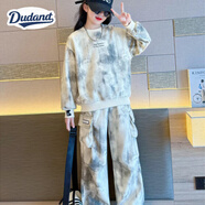 Dudant國際品牌女童秋裝套裝2025年新款工裝運動(dòng)兩件套大童女孩時(shí)髦衣服 臟臟色套裝 160 cm[建議身高150-160cm]