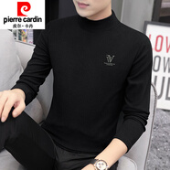 皮爾卡丹（pierre cardin）春秋半高領(lǐng)德絨打底衫男加厚保暖白色內搭長(cháng)袖t恤男2025新款上衣 320黑色 M 【100-120斤】修身