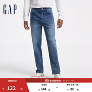 GAP男裝水洗中腰直筒牛仔褲百搭簡(jiǎn)約休閑長(zhǎng)褲613708 中度水洗 185/92A(34) 亞洲尺碼