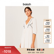ba&sh bash春法式白色慵懶風(fēng)短裙V領(lǐng)高腰沙灘連衣裙女1E21ALMAECRU-米色M (1)