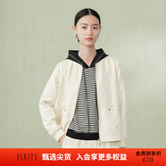 菲妮迪（FINITY）品牌短外套春秋季新款簡約卡其色短款通勤氣質(zhì)夾克上衣 米色 S