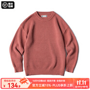 馬登工裝 美式復(fù)古重磅菠蘿紋粗毛衣加厚實(shí)圓領(lǐng)落肩休閑針織衫男 加州橙 S