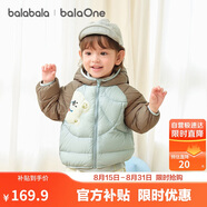 巴拉巴拉童裝寶寶羽絨服男童女童連帽外套2025冬裝小熊上衣萌208425107202