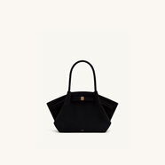 AKI小眾設計款JW皮帶扣手提包托特包蝙蝠包包磨砂麂皮絨皮女包 森林黑(升級版) 大號