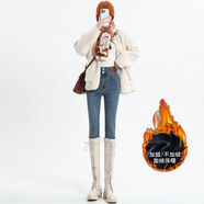 俞兆林（YUZHAOLIN）氣質(zhì)簡(jiǎn)約辣妹彈力加絨牛仔小腳褲女2025年韓版高腰緊身顯瘦鉛筆褲 622復古藍 加絨 30