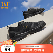 361°運動(dòng)鞋男鞋秋季透氣網(wǎng)面跑鞋黑色通勤輕質(zhì)戶(hù)外慢跑步鞋 曜石黑/皇冠金 42