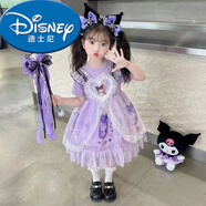 迪士尼（Disney）新款洛麗塔洋氣連衣裙女童庫洛米新款裙子夏季兒童卡通公主小女孩 紫色276五角星庫洛米+不帶飾品 120 偏小-適合110身高以?xún)?
                                         title=