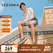 天美意男鞋舒適懶人軟底帆布鞋一腳蹬男休閑布鞋 灰色 44