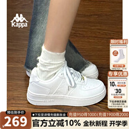 KAPPA卡帕背靠背女鞋厚底板鞋女2025秋季新款百搭小白鞋休閑運(yùn)動(dòng)鞋子女 鷺羽白 024 40 (250mm)