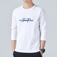 森馬2025秋季韓版男裝長(cháng)袖圓領(lǐng)寬松t恤純棉打底衫男士白色秋衣上衣服 白色 長(cháng) 袖/sp 4XL