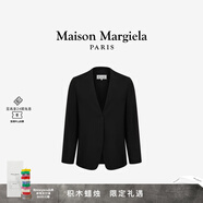 Maison Margiela馬吉拉黑色無(wú)領(lǐng)西裝西服光滑面料外套上衣男女款 900黑色 46