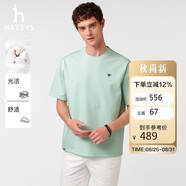 哈吉斯（HAZZYS）男裝 25夏PHIZ純色簡約短袖T恤ASTZE0CBI31 黃綠色YG M（170/92A4