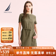 諾帝卡（NAUTICA）【商場同款】女裝春夏新款萊賽爾混紡親膚休閑連衣裙女42DO01 深綠色3DN L