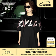 BOY LONDON【公主日記】連衣裙潮流時(shí)尚燙鉆字母印花黑色T恤裙W17003 黑色 XS