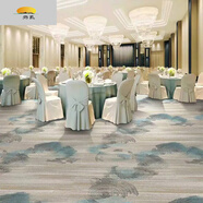染淮酒店地毯大面積滿鋪星級(jí)1阻燃印花定制走廊過道宴會(huì)廳賓館電影院 水湖藍(lán)色800克高密地毯8mm厚