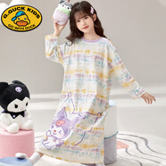 G.DUCKKIDS女童睡裙春秋季兒童純棉長袖睡衣親子母女全棉加長款寬松長裙夏天 庫洛米（長袖純棉裙）LD-33002 150 M碼 適合身高150-160CM