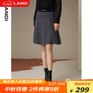 藍地（LANDI）小香風(fēng)拼接八片裙半身裙女冬季新款a字半裙短裙 藏青色 L