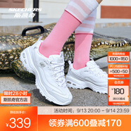 斯凱奇（Skechers）小白熊丨老爹鞋增高復古小白鞋男鞋潮流休閑百搭運動(dòng)鞋 女-白色/銀色/WSL 37