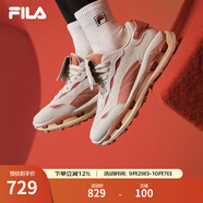 斐樂(lè )（FILA）女鞋KM2新年款老爹鞋運動(dòng)鞋2025春季新款厚底休閑鞋 泡沫白/白蘭地橙-WA 37.5