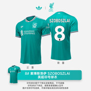 阿迪達斯 （adidas）三葉草利物浦二客球衣25/26賽季LFC球迷版英超短袖男JV6428 8#Szoboszlai 索博聯(lián)賽印號球衣 另購臂 XL 【建議155-170斤】