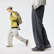 熊貓·本休閑褲男寬松長褲25年秋冬升級(jí)防潑水分割休閑登山褲百搭直筒褲 碳灰色 2XL