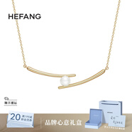 HEFANG何方珠寶筷子鎖骨鏈項鏈銀女士輕奢高級感生日禮物送女友 金色款