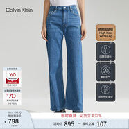 Calvin KleinJeans四季款女士休閑復古ck高腰闊腿版洗水微彈牛仔褲J221000 高腰闊腿版-牛仔淺藍-1A4 28 160/70A（2.04尺）68CM