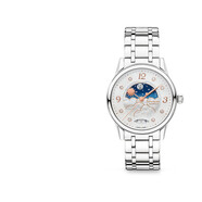 萬寶龍（MONTBLANC）手表女 寶曦系列自動機械鑲鉆日歷晝夜顯示腕表 34mm鋼帶白盤129760