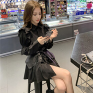 小紅書爆款早春時(shí)尚女性減齡街頭連衣裙加碼微胖毫米優(yōu)雅的腰顯瘦 黑色[俏皮活潑女裝/酷酷系炸街/ S[甜酷風(fēng)辣妹又a又颯/秋款小香風(fēng) 均碼