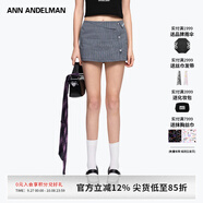 ANN ANDELMAN【明星同款】細條紋襯衫西裝裙女夏季熱褲解構雙層裙短褲 藏藍色 S