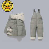 G.duck小黃鴨寶寶羽絨服套裝新款女童兩件套1-5歲嬰兒冬季男兒童款外套 原野綠 【充絨飽滿(mǎn) 抗寒-30度】 80 【建議身高75-85CM】