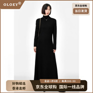 OLOEY國際一線(xiàn)奢侈高檔品牌20秋冬設計感小眾黑色半高領(lǐng)不規則長(cháng)袖針織 黑色 M