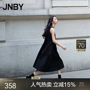 JNBY/江南布衣春夏連衣裙棉府綢浪漫氣質(zhì)褶皺A型無袖小黑裙5O6G13240 001/本黑 XS