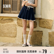 森馬（Semir）半身裙女蕾絲花邊百褶裙溫柔俏皮2025夏季松緊腰短裙107425120005