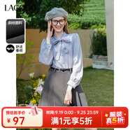 lagogo氣質(zhì)學(xué)院風(fēng)百搭半身裙女拉谷谷春季新款灰色舒適垂順百褶裙 灰色(R2) L