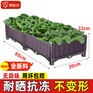 原起點(diǎn)陽(yáng)臺樓頂種菜箱長(cháng)方形蔬菜種植箱神器種菜盆菜箱塑料花箱戶(hù)外 【超值·福利款】 80cm長(cháng)二聯(lián)箱