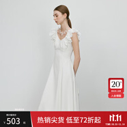 范思藍(lán)恩ECHO輕奢系列設(shè)計(jì)感優(yōu)雅氣質(zhì)無(wú)袖連衣裙女夏2025新款2019 純凈白 S
