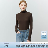 范思藍(lán)恩范思藍(lán)恩22FS4378親膚軟糯半高領(lǐng)修身打底衫女秋冬內(nèi)搭長(zhǎng)袖針織衫 巧克力色 高領(lǐng) S