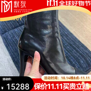 香奈兒（Chanel）女鞋冬季新款靴子短靴裸靴黑色羊皮高跟鞋時裝靴 黑色 34