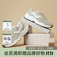 普尼男女生復古慢跑鞋秋冬耐磨運動情侶休閑老爹鞋11W1MD01 茶色/白（男） 40