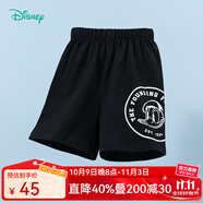 迪士尼寶寶（Disney Baby）童裝兒童短褲時尚米奇男童五分褲舒適保暖24年夏新品 碳黑 130