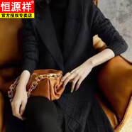 恒源祥秋冬女羊絨開(kāi)衫西裝領(lǐng)長(cháng)款過(guò)膝顯瘦加厚百搭大衣針織毛衣外套風(fēng)衣 黑色 S