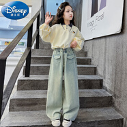 迪士尼女童休閑套裝2025春秋季新款洋氣時(shí)髦中大兒童衛(wèi)衣牛仔褲兩件套潮 上衣+牛仔褲 150 cm