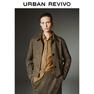 UR2026春季新款女琥珀流光風(fēng)復古麂皮質(zhì)感短款外套UWM150102 橄欖綠 S