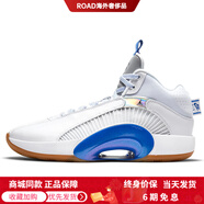 JordanAJ35圓頭減震防滑耐磨支撐回彈中幫Air籃球鞋男女款白藍國內版 36.5