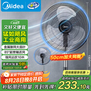 美的（Midea）【金屬鋁片】工業(yè)電風(fēng)扇/颶風(fēng)落地扇/空氣通風(fēng)金屬扇/牛角扇/立式電風(fēng)扇/大風(fēng)力宿舍扇 FES45-20A