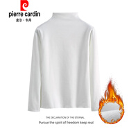 皮爾卡丹（pierre cardin）德絨女半高領(lǐng)打底衫內(nèi)搭洋派加絨秋冬洋派新款時(shí)尚個(gè)性大尺碼女裝 488*白色(不倒絨) M
