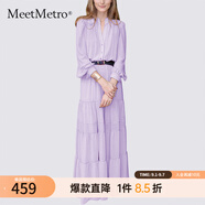 MeetMetro瑪依爾法式仙女連衣裙女2025秋新款高端氣質(zhì)純欲風(fēng)裙子禮服長(cháng)裙 紫色 XL