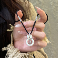 瑞諾999足銀蝴蝶結鈴鐺吊墜箍圈在逃公主項鏈生日禮物送女友 精美包裝