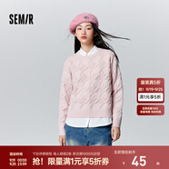 森馬毛衣女冬寬松時尚氣質(zhì)圓領針織衫優(yōu)雅千鳥格套頭衫女裝內(nèi)搭 紅色調(diào)00366 XL